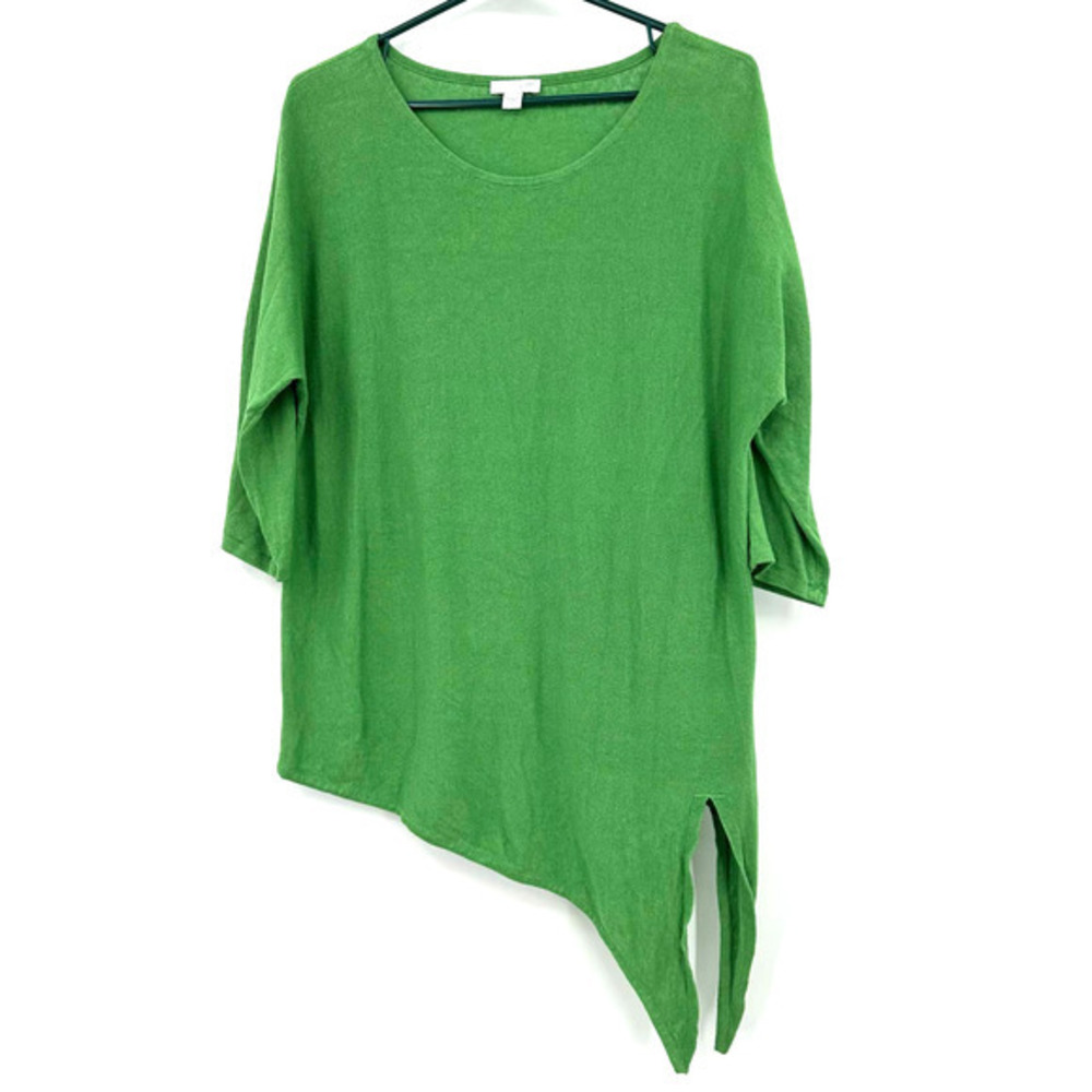 J Jill size small‎ linen blend green top